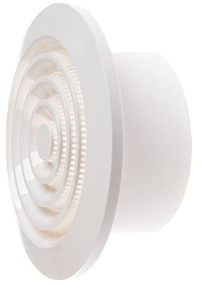 Blanco Ø 100mm Rejilla de Plastico Redonda para Tubos de Ventilacion de Techo con Mosquitera