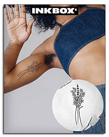 Inkbox Tatuaggio Temporaneo Di Marca - Tatuaggi Semipermanenti, Impermeabili E Di Lunga Durata - A Base Di Piante, Sicuri per la Pelle - Adulti Uomini E Donne, Floresco, Flower Bouquet, 5x2 in