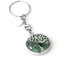 Jxuzh Portachiavi a forma di albero della vita, con gemma naturale, albero della vita, pietra curativa, reiki, portafortuna, avventurina verde