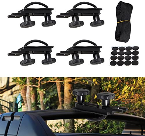 POSENG 4 PCS Stainless Steel Universal Roof Box U-Bolt Clamps, Car Van Mounting Fitting Kit U Brackets Installation Accessory, Mounting Fitting Kit for Car, Black