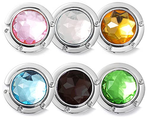 XSHAO® 6 Pezzi Gancio Borsa da Tavolo, Gancio Portaborse Pieghevole Antiscivolo Gancio Appendi Borsa Tascabili per Borse Nella Scrivania, Ristorante, Appendiabiti