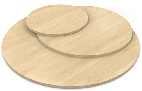 AUPROTEC Tischplatte 19mm rund Ø 500 mm Mandal Ahorn Natur Holzplatte melaminharzbeschichtet Spanplatte mit Umleimer ABS Kante Auswahl: 50 cm