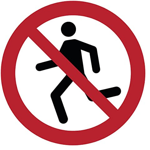 Autocollant Signalétique plastifié rond sticker résistant à l’eau NF ISO7010 - Adhésif laminé résistant aux UV - Ne pas courir - Diamètre 40 cm