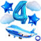 Weenkeey 4. Flugzeug Geburtstag Dekoration 4 Jahre Geburtstag Flugzeug Luftballons Flugzeug Cloud Folienballons Blau Zahl 4 Helium Ballon für Flugzeug Party Junge Geburtstag Party Supplies