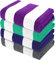 Exclusivo Mezcla 4-Pack Large Microfiber Beach Towels Set, Quick Dry,Pool/Swimming/Bath Towel for Adults/Kids (Grey/Purple/Green/Navy, 76cm x 152cm), Lightweight and Highly Absorbent