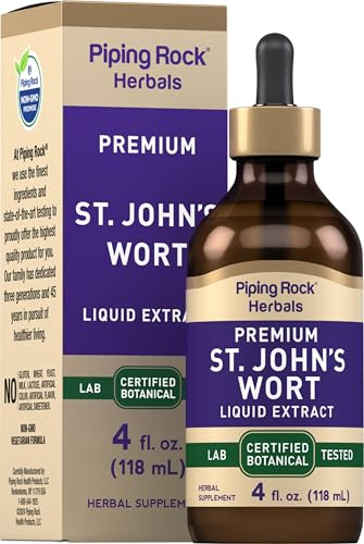 Piping Rock St John's Wort Supplement | 4 Fl Oz | Liquid Herbal Extract | Vegetarian, Alcohol, Sugar Free | Non-GMO, Gluten Free