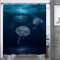 3D Duschvorhang 120x180 Qualle Blau Motiv Digitaldruck duschvorhang 120x180 cm Anti-Schimmel Wasserdichter Duschvorhang beschwertem Saum duschvorhänge