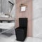 Robanmoa Matt Black Rimless Close Coupled Toilet Back to Wall Bathroom Toilet Ceramic WC Pan with Soft Close Seat Dual Flush Cistern Modern Square Comfort Height Toilets