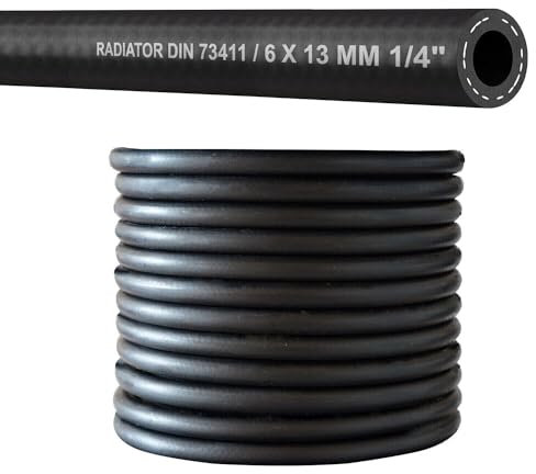 (6 mm) Auto KFZ EPDM Gummi Schlauch Kühlerschlauch Kühlwasserschlauch Heißwasserschlauch Wasserschlauch Heizungsschlauch -40 bis +120C° DIN 73411 (6 x 13 mm 1/4)