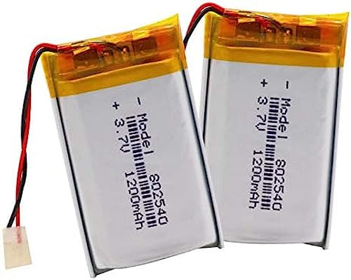 2 Pièces Rechargeable 3.7V 1200mAh 802540 Batterie Li-Po Polymère Cellules De Batterie Lithium Li-ION Lipo pour GPS MP3 MP4 Lumière LED Drone RC,Concord12