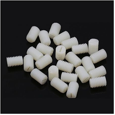 5-60 pièces métrique en plastique vis à fente à pointe plate vis de réglage en Nylon vis sans tête à fente sans tête M3 M4 M5 M6 M8 (Color : 10mm, Size : M8 (10Pcs))