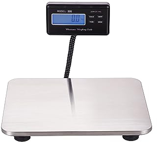 Large Digital Scale Up to 200kg 0.1kg increments Heavy Duty Commercial Scales Large Platform Stainless Steel Parcel Scales