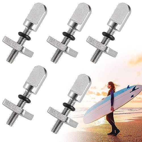 smartelf 5 Stück SUP Finnenschraube Surfbrett Schrauben, Surfbrett Finnen Schraube, 316 Edelstahl Surfbrett Schrauben Surfboard für SUP-Schiebeflossen,Single Finne,Longboard,Paddle Board