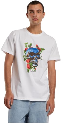Mister Tee Herren Chrome Skull Tee White, S