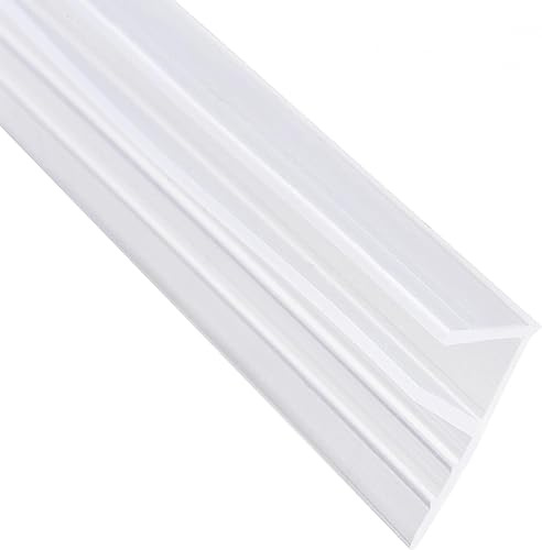 MACHSWON Rahmenloser Glas-Duschtürfeger für 12 mm Glas, F-Form, Türboden mit 12 mm Tropfschiene, Duschwand, Türdichtung, 3 m lang, Weiß