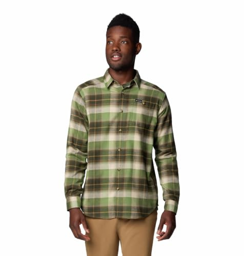 Columbia Men's Cornell Woods Flannel Long Sleeve Shirt, Stone Green Classic Multi Tartan, XXL