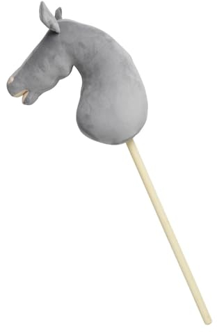 Panduro DIY Hobby Horse – Undekoriertes Steckenpferd mit Holzstab – Bastel-Hobbypferd zum Selbstgestalten – Stockpferd ohne Rollen, ohne Sound – 85 cm Länge – Gray Welsh Pony