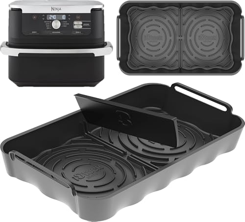 iStock Premium Ninja AF500UK 3in1 Silicone Liner with Removable Divider | 2.75mm Thickness & 2 Convex Bases | Reusable Silicone Liner for Ninja Foodi Flexdrawer AF500UK 10.4L | AF500UK Accessoriess
