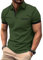 zitysport Polo Hombre Manga con Bolsillo en el Pecho Golf Polo Transpirable de Secado Rápido Poloshirt Deporte Hombre Slim Fit Tshirt Verano Camisa Hombre(Verde Militar-3XL)
