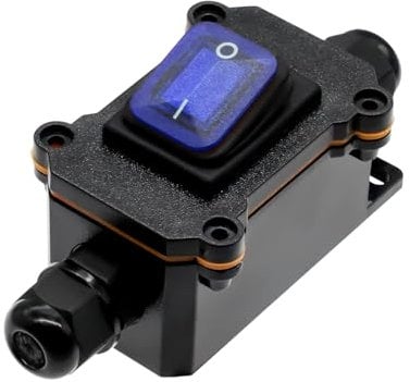 IP67 wasserdichter inline schalter kabelschalter 12V DC 20A DPST 4 polig 12v Schalter Kabelschalter Schnurschalter Ein und Aus Schalter (blau wasserdichter inline)