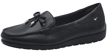 Tamaris Comfort Damen Mokassins aus Leder mit Schleife, Schwarz (Black Nappa), 36 EU