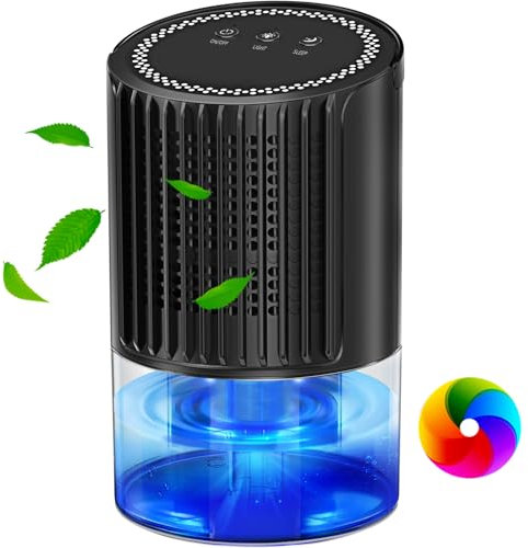 Dehumidifiers for Home - Dehumidifier for Bedroom with Auto Defrost Function, 35oz Small Dehumidifier with 2 Working Modes,Smart Auto-Off,Ultra Quiet for Wardrobe,Bathroom,Basement,Kitchen - Black