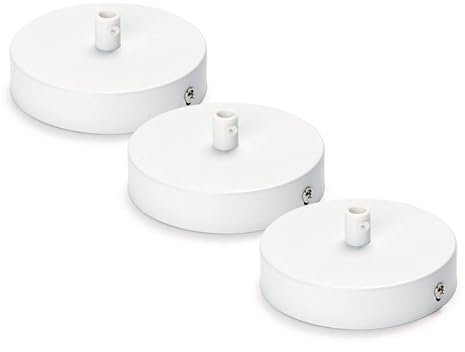 ORION LIGHTSTYLE Baldachin Abdeckung Set 3 Stück (Ø 100 mm), Höhe 24 mm, Deckenbaldachin für Hängeleuchte, Metall, Weiß