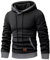 Meilicloth Kapuzenpullover Herren Sweatshirt Langarm Hoodie Herren Warm Pullover mit Kapuze Casual Baumwolle Kordelzug Hoody mit Tasche Schwarz M