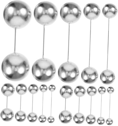 OFFSCH Palillos Para Tartas 108 Piezas Adornos Para Tartas De Plata Elegantes Adornos Para Repostería Para Decoración De Cumpleaños