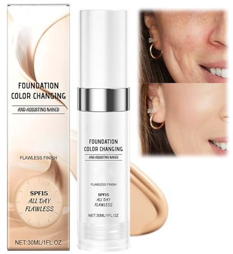 SPF15 Colour Changing Foundation for Mature Skin - Match Your Skin Tone with Liquid Makeup - Long Lasting 30ML Formula for All Skin Types