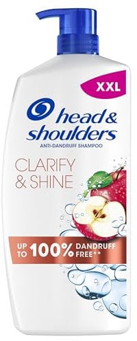 Head & Shoulders Clarify & Shine Anti Dandruff Shampoo 800ml, Daily Use Clarifying Shampoo, Up to 100% Dandruff Protection, Clinically Proven, Gently Purifies Scalp and Hair, With Apple Cider Vinegar