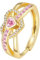 Generisch Rosa Herz-Zirkonring für Frauen, glänzender Herzring mit Diamanten, Schmuckgeschenk zur Selbstliebe für Frauen (Gold)