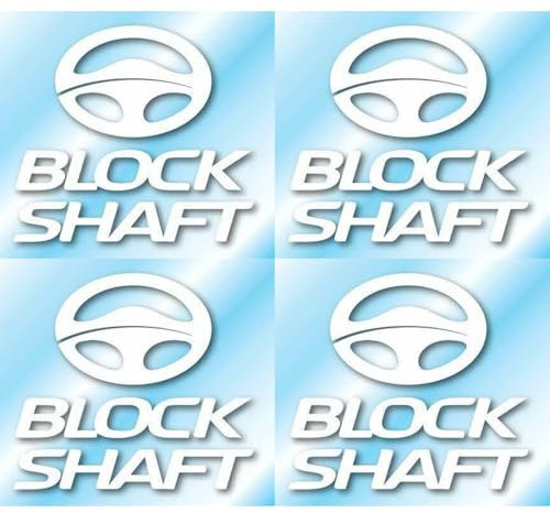 StampaGenerale - 4 Adesivi Antifurto Auto Block Shaft in PVC (5,5x4,5 Cm) Sticker Deterrente Visivo Resistente e Facile da Applicare (4 Block Shaft, Bianco)