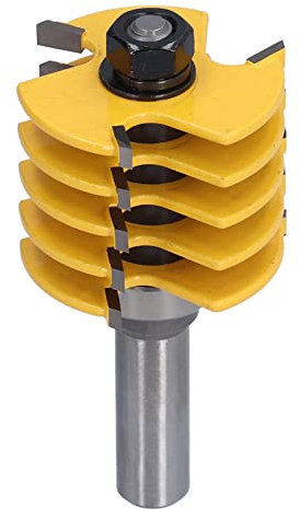 1 / 2in Shank Finger Joint Router Bit | Carbon Steel & Alloy Cutting Component for Hardwood / Softwood / MDF | CNC Milling & Woodworking Tool | 1 - 7 / 8in Cutter Head Diameter