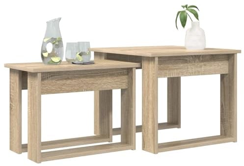 vidaXL Kaffeetisch Set 2 STK. Sonoma-Eiche 50 x 52 x 42 cm