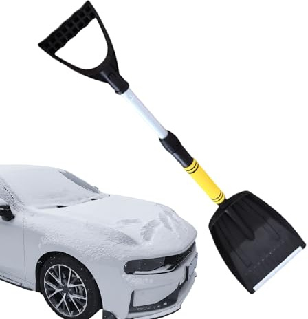 Générique Tragbare Schneeschaufel für Auto – Teleskop-Schaufel 71 – 86 cm mit Griff, kompaktes Werkzeug zum Entfernen von Schnee mit Griff – für LKW, SUV, Quad, Windschutzscheibe und Fenster, Auffahrt