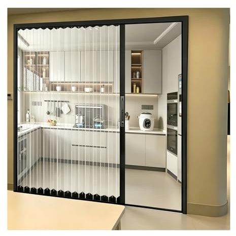 Porte Pliante en Accordéon pour Intérieur, Portes Coulissantes Rétractables avec Serrure, Panneau Acrylique Transparent Séparateur De Pièce pour Placard Cuisine Patio Balcon