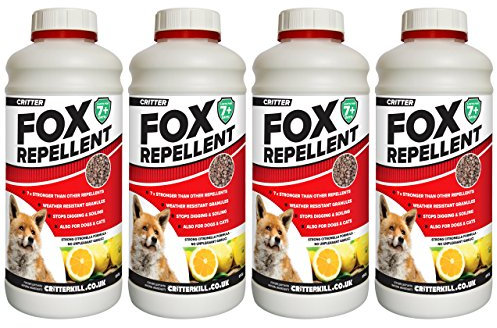 Critter Fox Repellent | Long Lasting Protection | Professional Strength | Weather Resistant (4 x 650g)