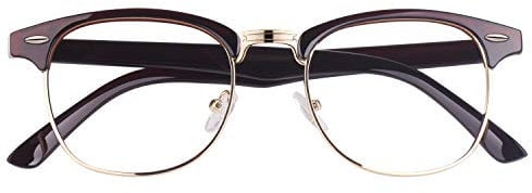 GQUEEN Fake Glasses Fashion Eyeglasses Vintage Retro Half Frame Clear Lens Glasses Women Men
