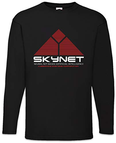 Urban Backwoods Skynet Logo Herren Langarm T-Shirt Schwarz Größe L