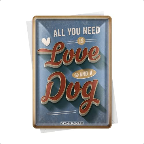 PfotenSchild - Love Dog, Blechpostkarte 10 x 14 cm