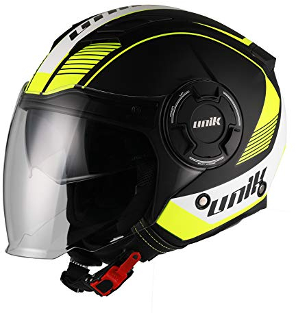 UNIK CJ-11 Jethelm mit Visier WOLF schwarz/gelb FLUO S