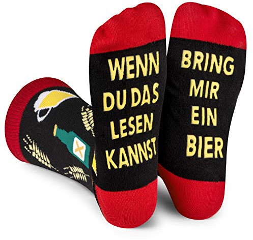 Lavley Wenn Du Das Lesen Kannst Bring Mir Bier Lustig Socken für Frauen und Männer Weihnachtsgeschenke Lustig