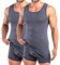 HERMKO 16027 2er Pack Herren extralanges Unterhemd aus Baumwolle/Modal, Größe:D 8 = EU XXL, Farbe:Graphit