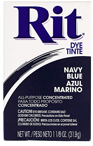 Craft County Tinte en polvo concentrado multiusos “ El paquete muestra el color aproximado en 100% algodón blanco (azul marino)