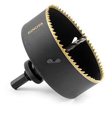 BINOTA Scie Cloche Bi-Métal M42 114 mm, pour Métal, Bois, Contreplaqué, PVC, Panneau de Fibres, Plaques de Plâtre