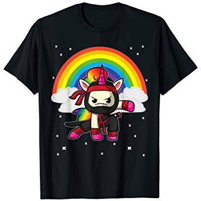 Einhorn Ninja Jungen Mädchen Kinder T-Shirt