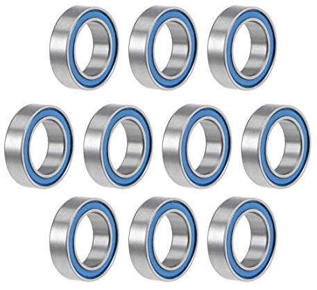 sourcing map 10STK MR117-2RS Kugellager Rillenkugellager Bearing Skateboard Bearings Rollenlager Skateboard Kugellager Doppelt Abgedichteter Chromstahl Z2 ABEC 7 mm x 11 mm x 3 mm