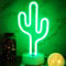 YIVIYAR Neonlicht Kaktus LED Cactus Neon Sign Kaktus Leuchtreklamen Dekor Batterie oder USB-Betrieb Nachtlichter mit Sockel Nachtlicht Kaktus Lampen Tischleuchten Deko(Cactus)