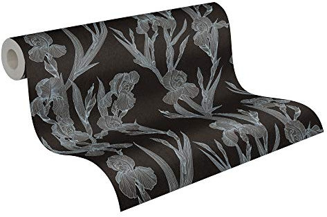 Daniel Hechter Vliestapete Blumentapete floral 10,05 m x 0,53 m schwarz grau weiß 375262 37526-2
